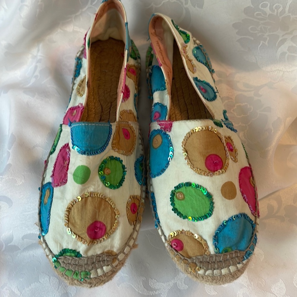 Espadrilles flats with sequins and fabulous colours European size 40